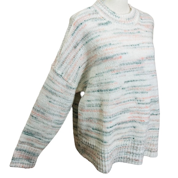 NWOT Torrid cute mock neck white peach green grey soft fuzzy sweater size 1X - Picture 6 of 16